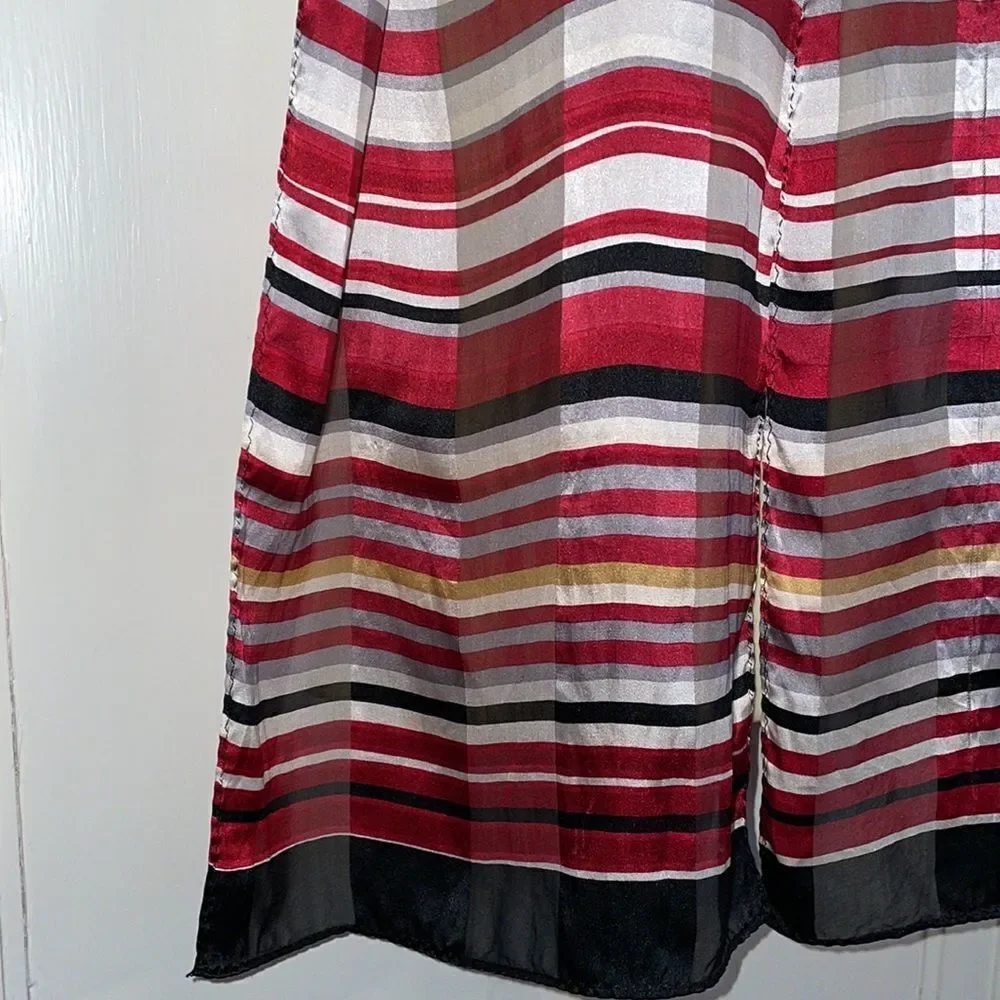 ‎Echo black, white & red striped scarf